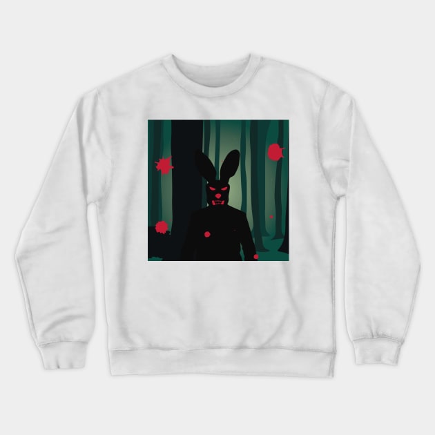 Dark Forest Bloody Easter Rabbit Crewneck Sweatshirt by RPMELO